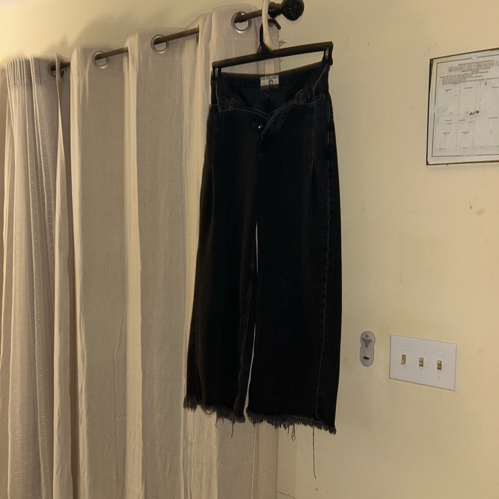We the free Old West Slouchy High Rise Wide Leg, Sz 24 excellent condition black